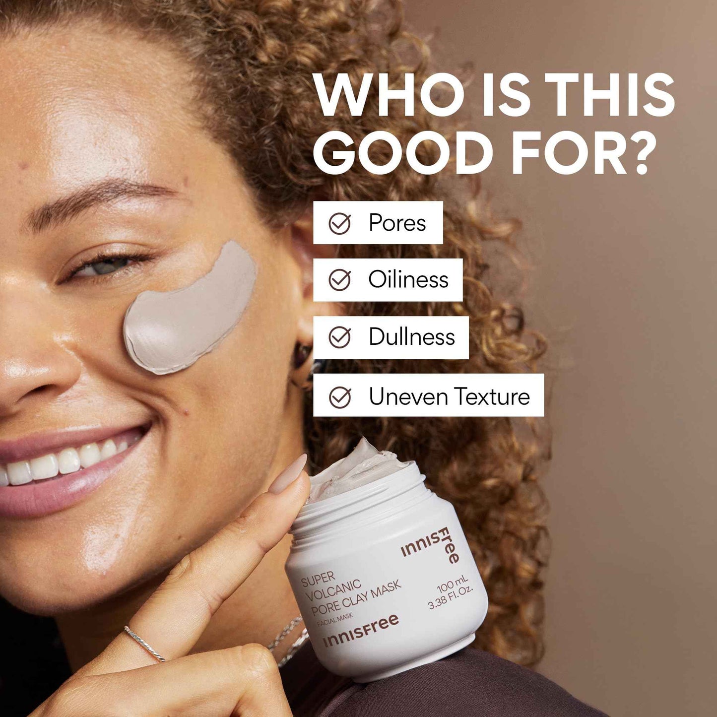 innisfree Super Volcanic Clay Mask, Premium Korean Skincare with AHA and Natural Clusters for Deep Pore Detox, Gentle Exfoliation, Oil Control