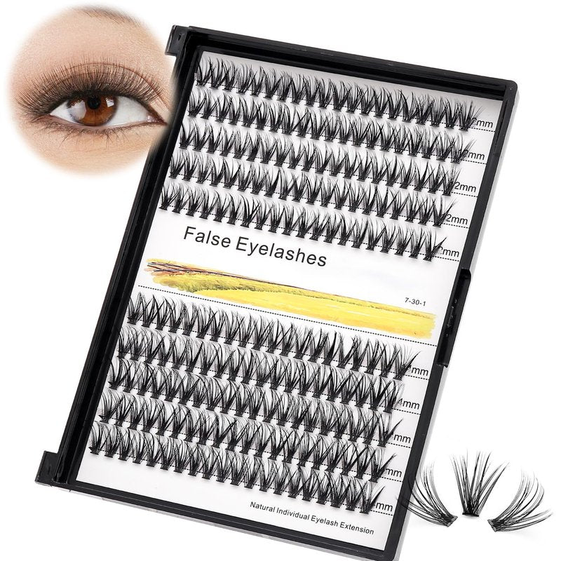 False Eyelashes Kit - 200pcs 7D/10D/20D/30D/40D/50D D Curl Individual Eyelash Extensions | Easy Grafting 8-20mm
