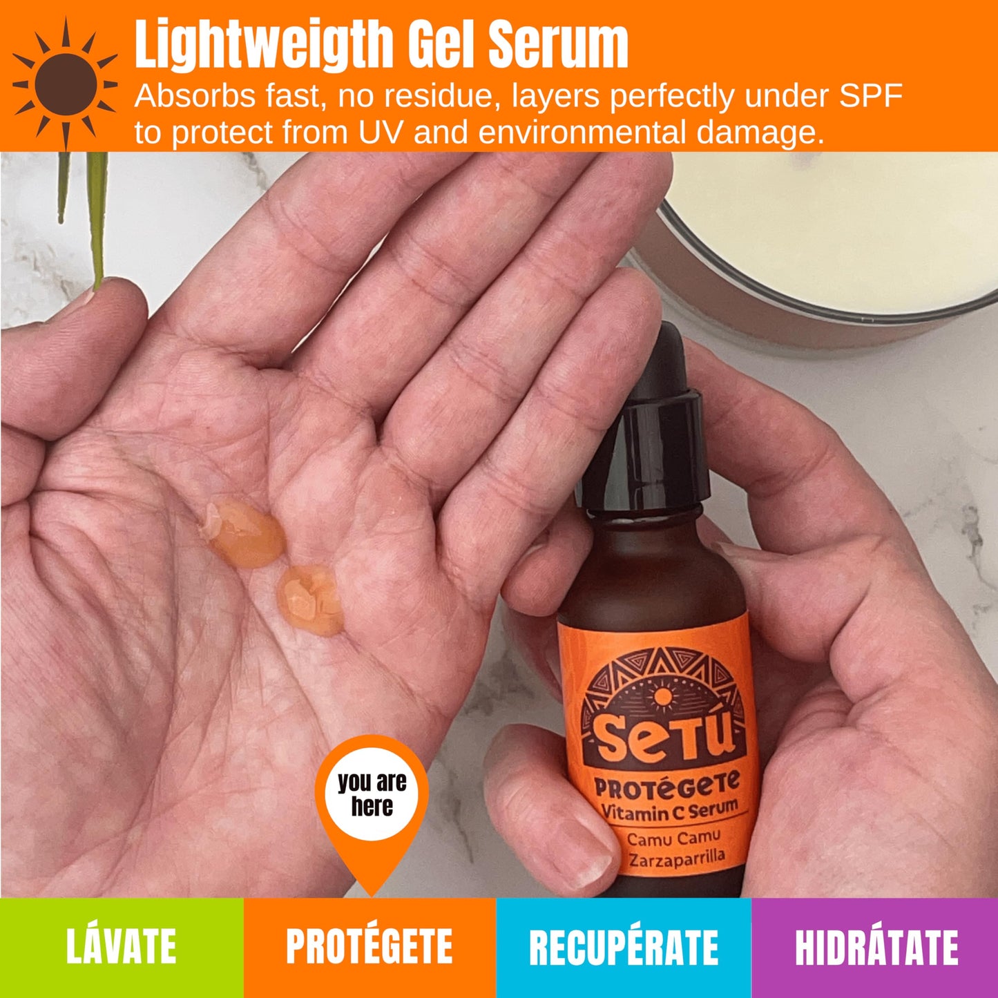 Setú® PROTÉGETE | Vitamin C Serum | Dermatologist-Developed with Camu Camu & Sarsaparilla | Helps Brighten & Even Skin Tone | Fast-Absorbing Antioxidant Serum | | All Skin Types | 1 fl. oz