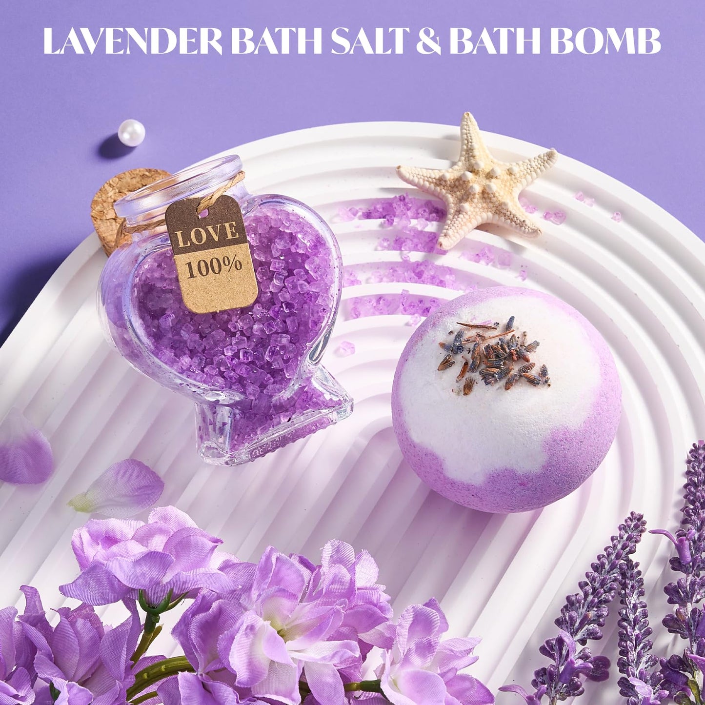 Briney Gift Baskets for Women, Mothers Day Gifts for Friends, Purple Birthday Valentines Women Day Easter Gifts Lavender Care Package Spa Basket for Girlfriend Wife Mom Sister