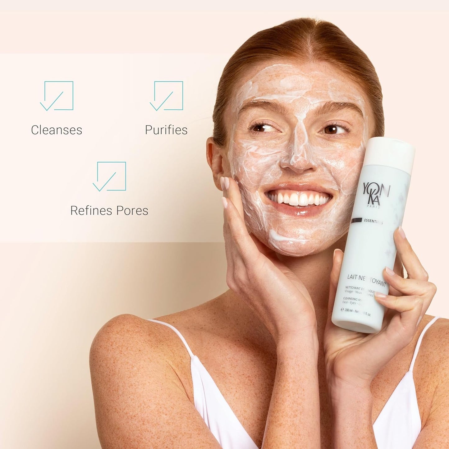 Yonka Gentle Milk Facial Cleanser - Daily Plant-Based Makeup Remover | All Skin Types, Paraben-Free