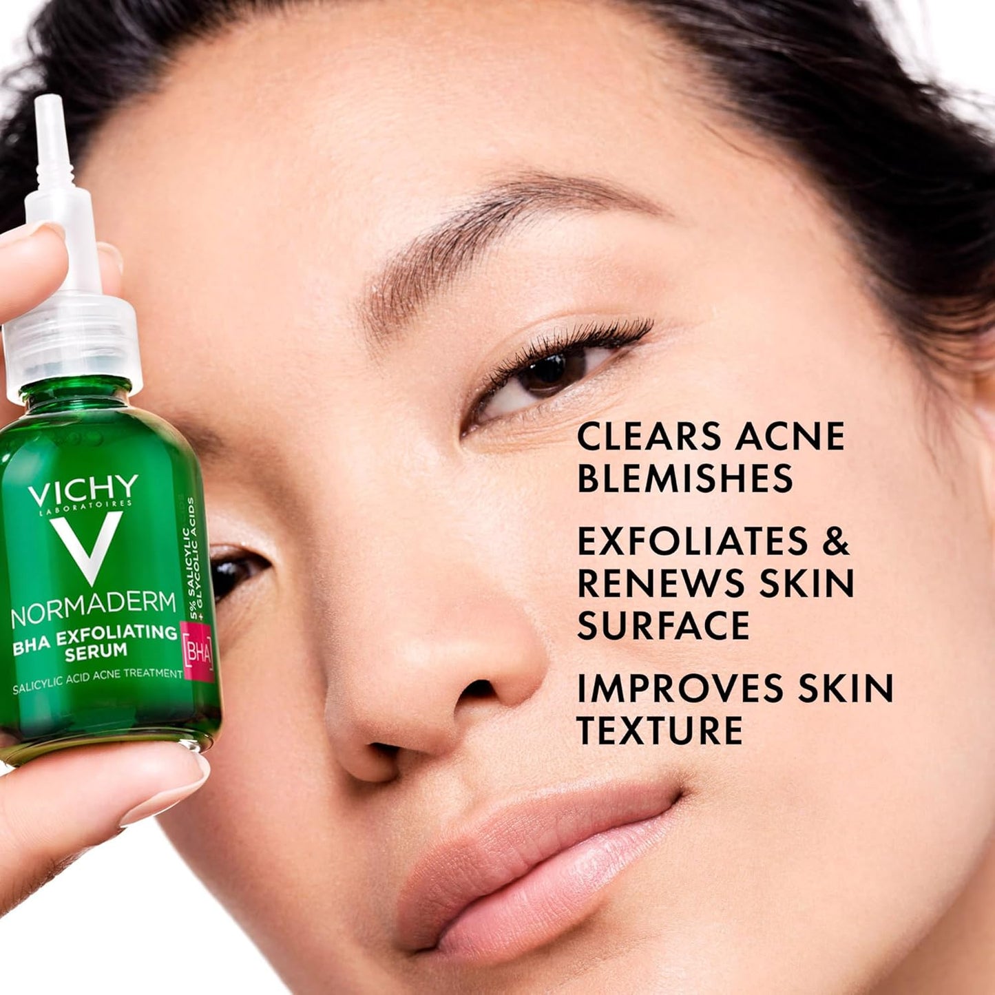 Vichy Normaderm BHA Exfoliating Serum - Salicylic Acid Acne Treatment with 4% Glycolic Acid | 1.01 Fl. Oz