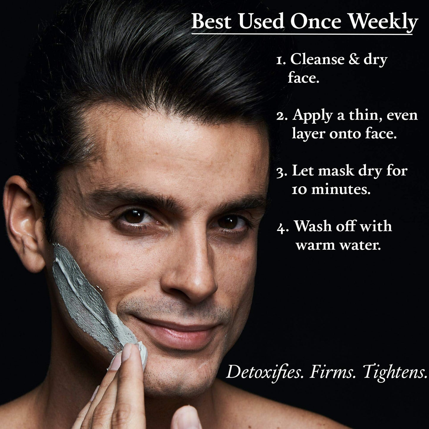 Beau Brummell Men’s Face Mask Detoxifying Facial Treatment with Kaolin Clay & Activated Charcoal | Deep Cleansing Formula | 5 FLOZ Tube Lasts Approx 6-Months |Made In USA