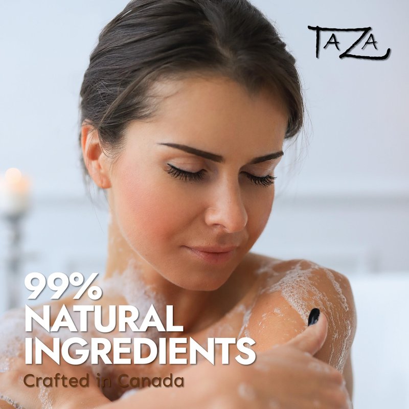 Taza Premium Natural Omega-3 Hemp & Aloe Olive Body Wash, 16 fl oz (473 ml) Soft Smooth Skin Contains Omega-3 Hemp Seed Oil, Aloe Seed Juice, Chamomile Flower, White Willow Bark Extract, Glycerin