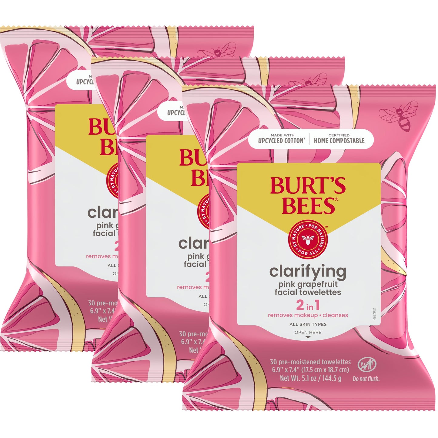 Burt's Bees Facial Cleansing Towelettes with Pink Grapefruit - 30 Count