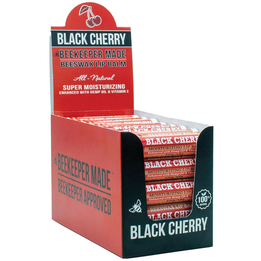 Beekeeper Made Beeswax Bulk Cherry Lip Balm, 40 Count | For Men, Women, and Children. Great for Gifts, Showers, & More