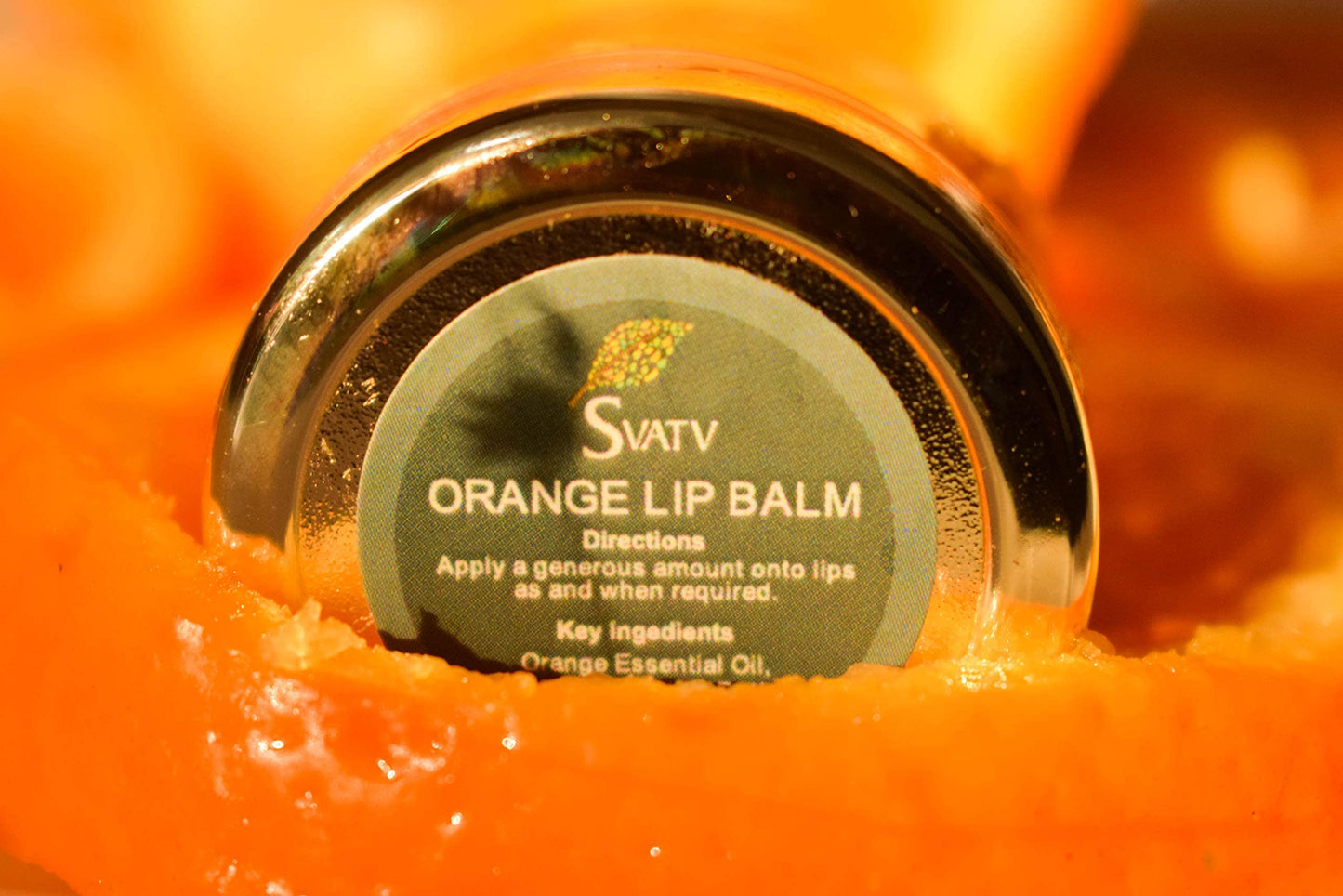SVATV Orange Flavored Lip Balm. With Natural Ingredients - Shea Butter Beeswax & Coconut Oil To Nourished Repair Dry Or Chapped Lips, Best Moisturizing Lip Balm For Men & Women 15ml / 0.5 Oz
