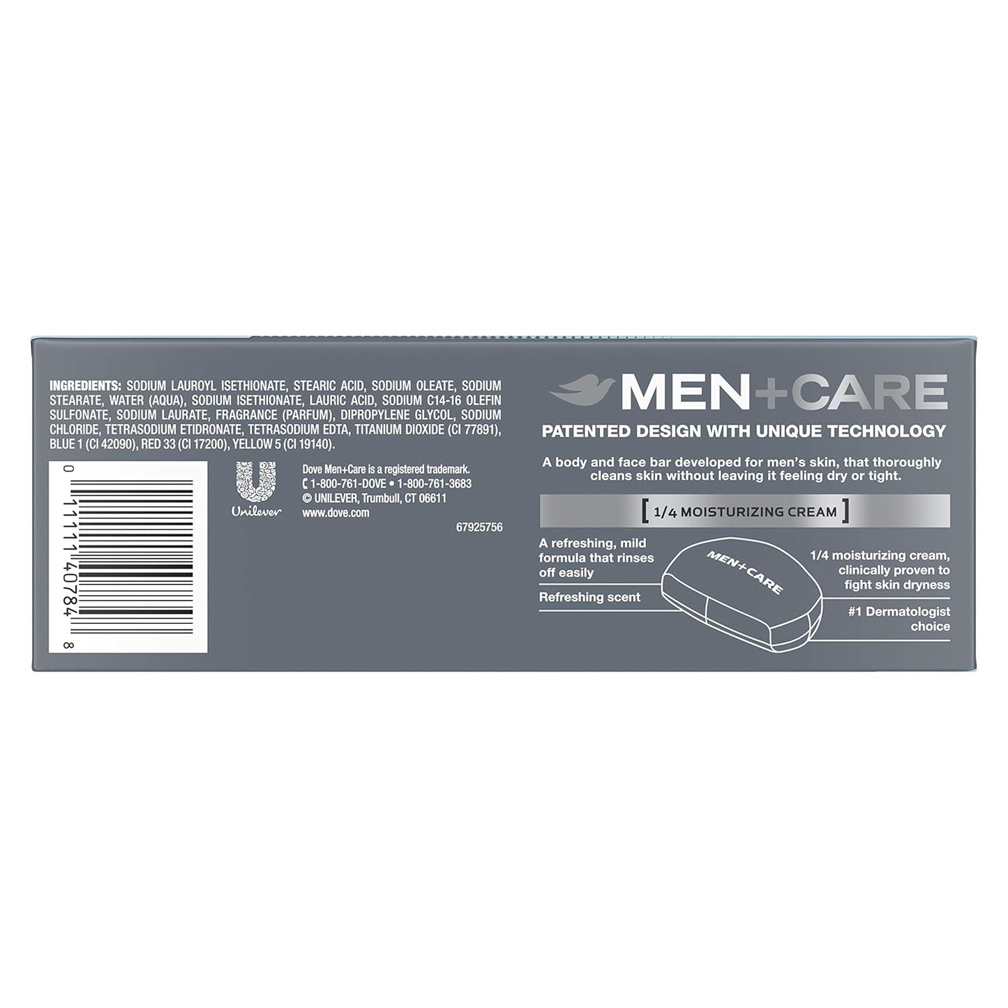 Dove Men+Care Body Soap & Face Bar - Hydrating & Moisturizing | 3.75 oz, 6 Bars