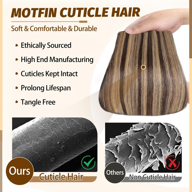 Clip in Hair Extensions Real Human Hair, 14 inch 80g, Balayage Invisible Remy Human hair Clip in Extensions for Women Seamless Straight 8Pcs Double Weft Dark Brown to Chestnut Brown