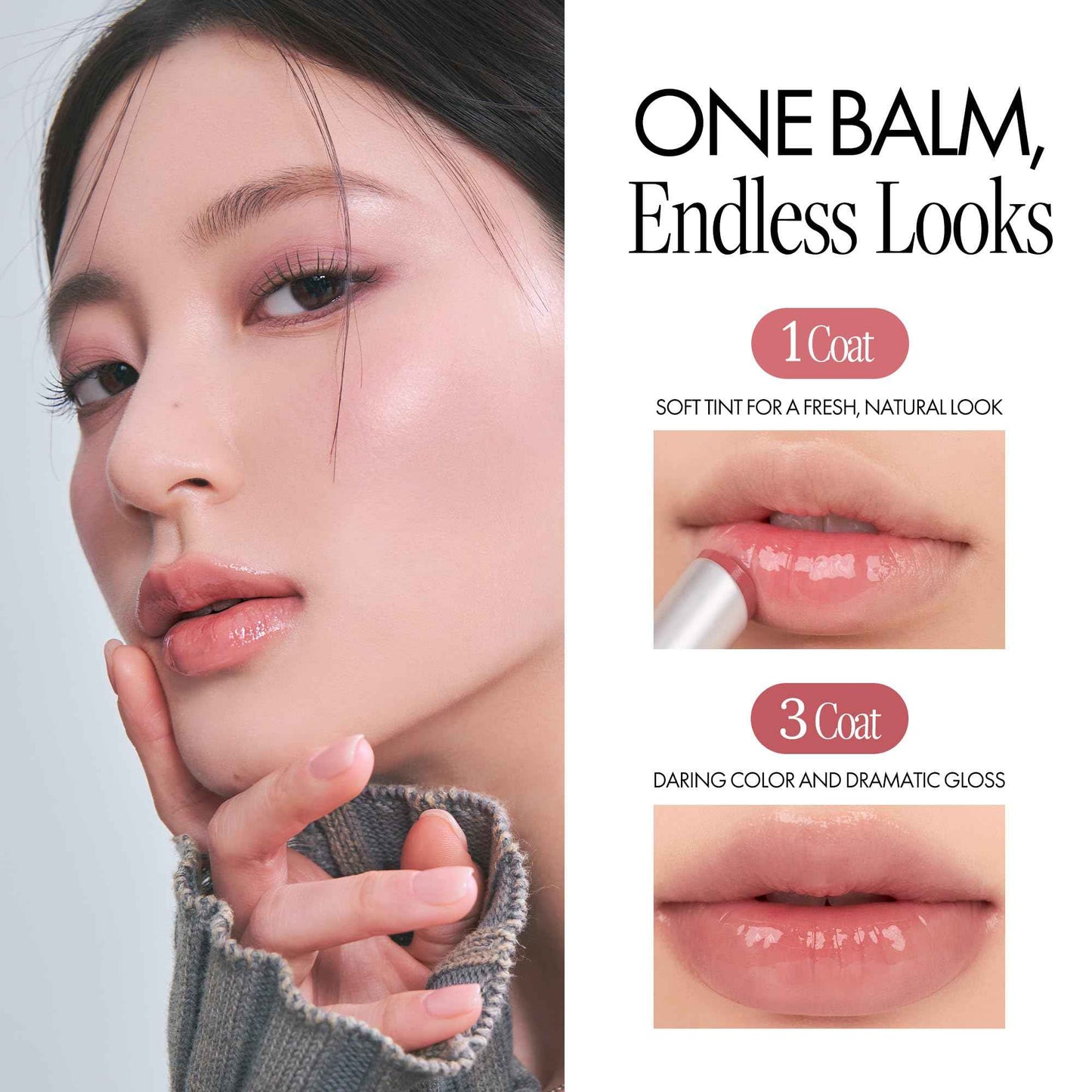 Glasting Melting Balm - High-Shine, Hydrating Tinted Lip Balm - Buildable Gloss & Vegan Formula - Korean Glossy Lip Balm with Shea Butter 0.12 oz (#12 Veiled Rose)