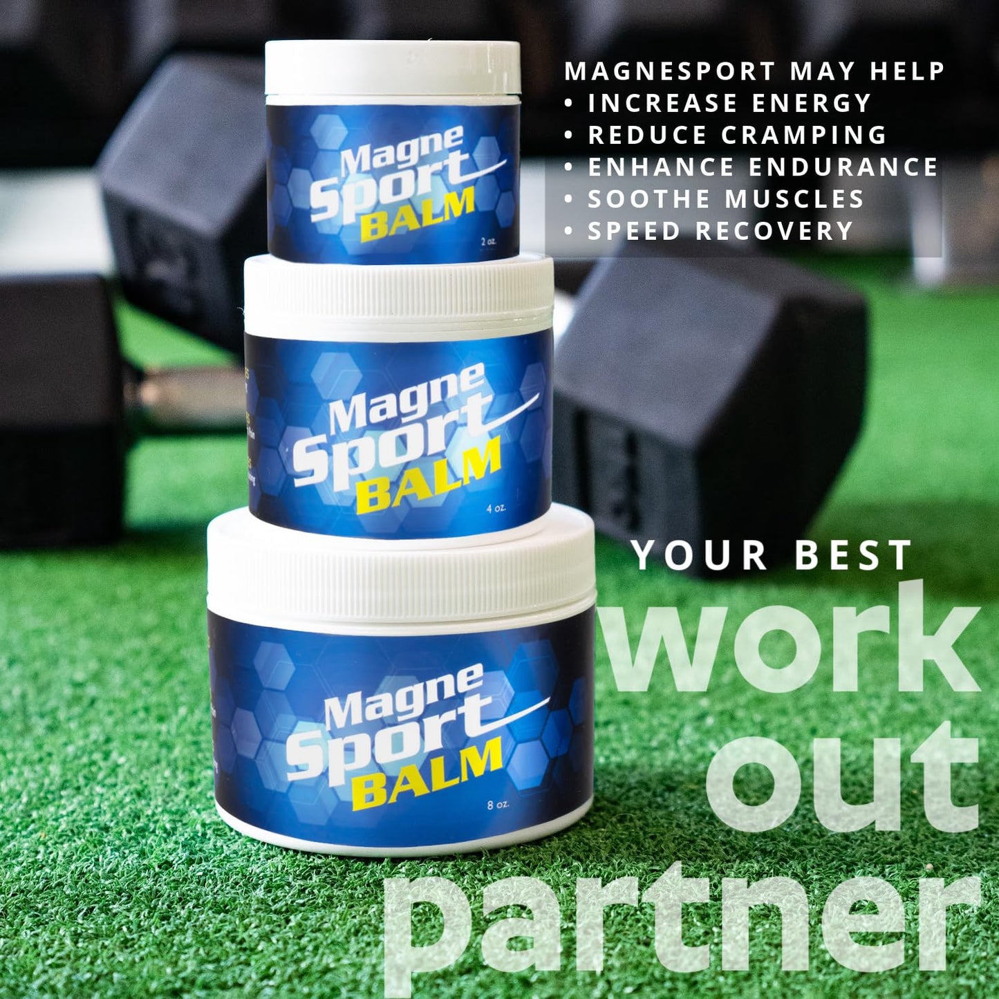 MagneSport Topical Magnesium Balm for Athletic Recovery - 4oz Jar