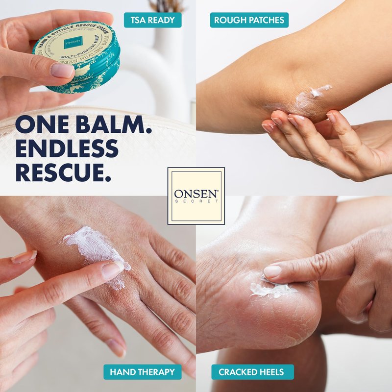 Onsen Secret Essential Nail Reboot Kit with Hand & Cuticle Rescue Cream | Buffer Block, Professional File, Replacement Pads and Repair Cream for Strong, Healthy, Shiny Natural Nails at Home
