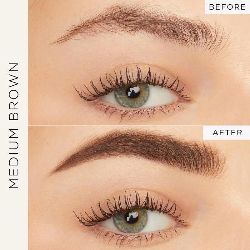 tarte busy gal tinted brow gel – 3-in-1 Waterproof Longwear Eyebrow Gel to Shape, Tint & Set Brows, Infused with Vitamin E, Vegan & Cruelty-Free, full size, med brown
