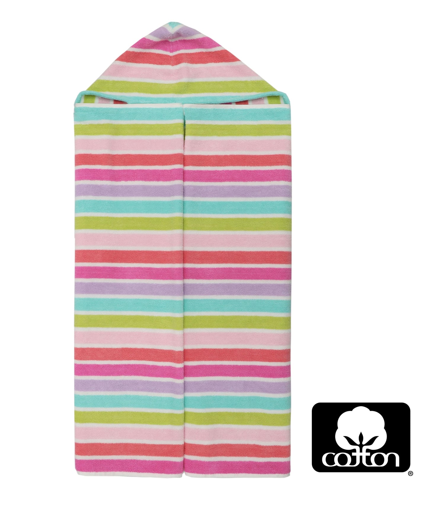 ORIGINAL KIDS Hooded Bath Towel Wrap - 100% Cotton Terry Large Oversized Hooded Kids Towel - Toddler Shower Pool Beach Towel - Super Soft Plush Absorbent Quick Dry Easy Care Gift - 30x60 - Pink Multi