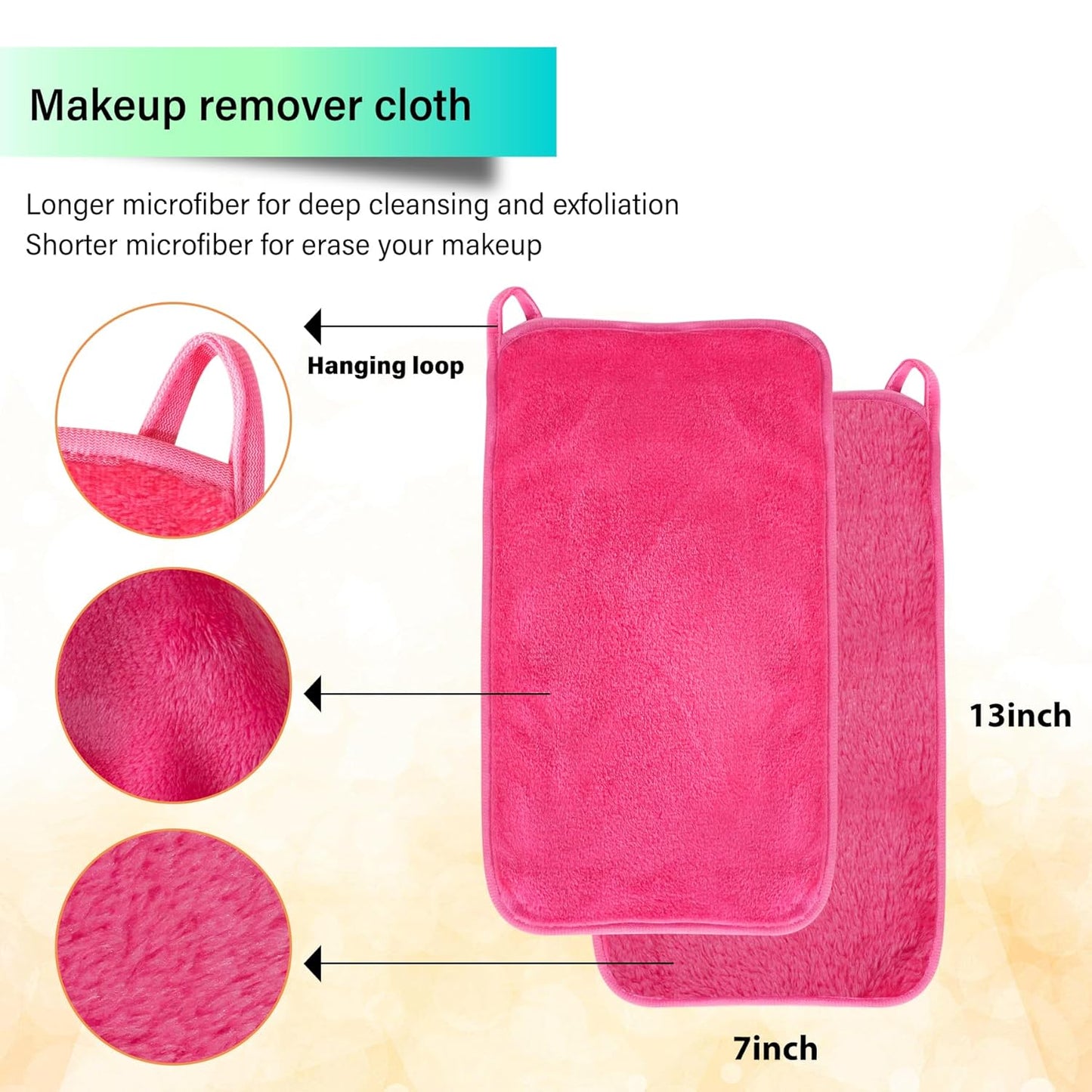 Nugilla Makeup Remover Cloths - 5 Pack Reusable Microfiber Towels for Effortless Makeup Removal | Soft & Gentle on Skin