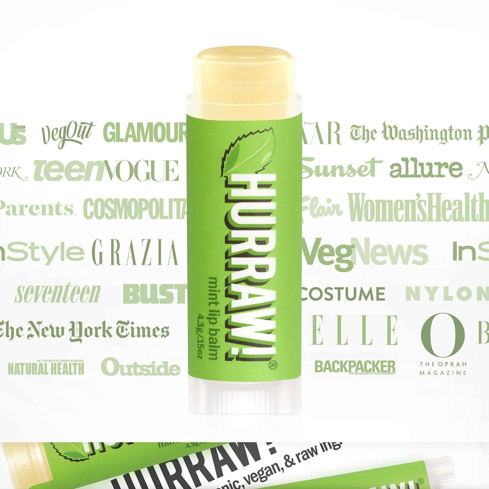 Hurraw! Mint Lip Balm, 3 Pack: Organic, Certified Vegan, Cruelty and Gluten Free. Non-GMO, 100% Natural Ingredients. Bee, Shea, Soy and Palm Free. Made in USA