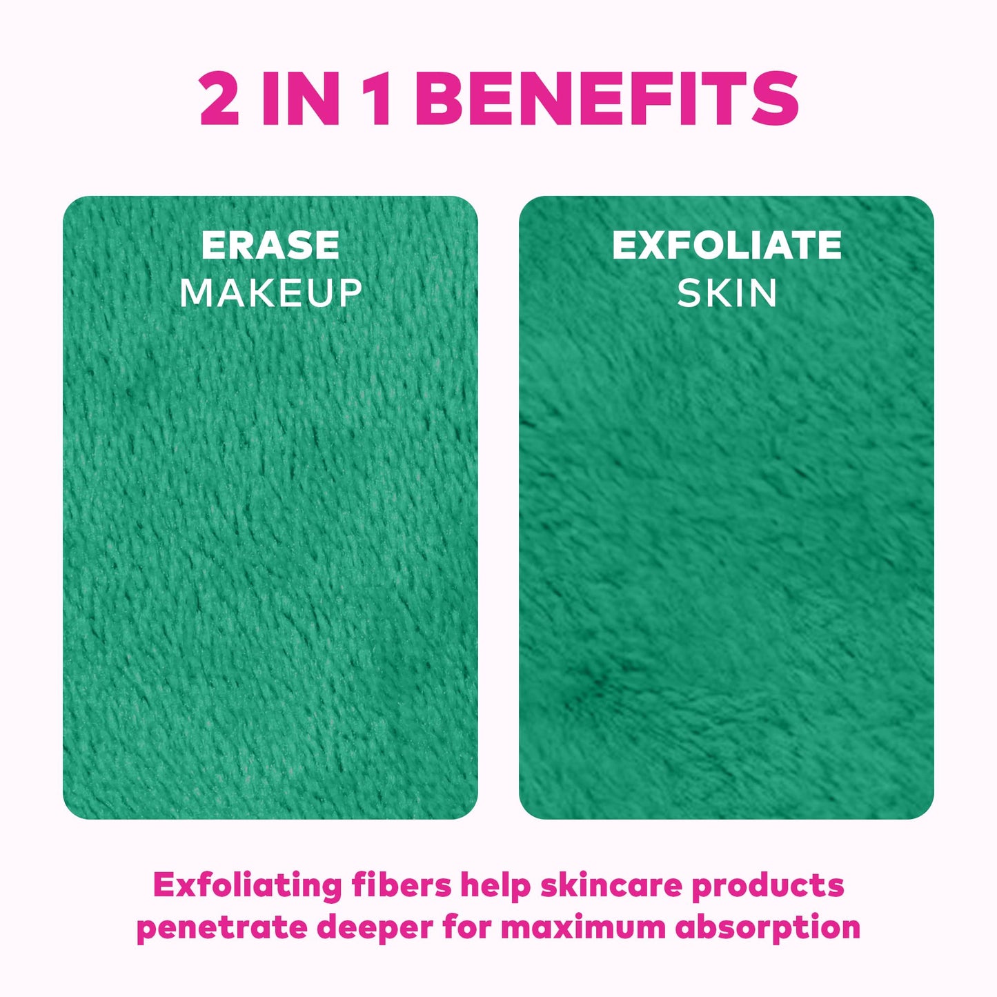 The Original MakeUp Eraser 7-Day Set, Erase All Makeup with Just Water, Including Waterproof Mascara, Eyeliner, Foundation, Lipstick, Sunscreen, and More! Recycled Green, 7 ct.