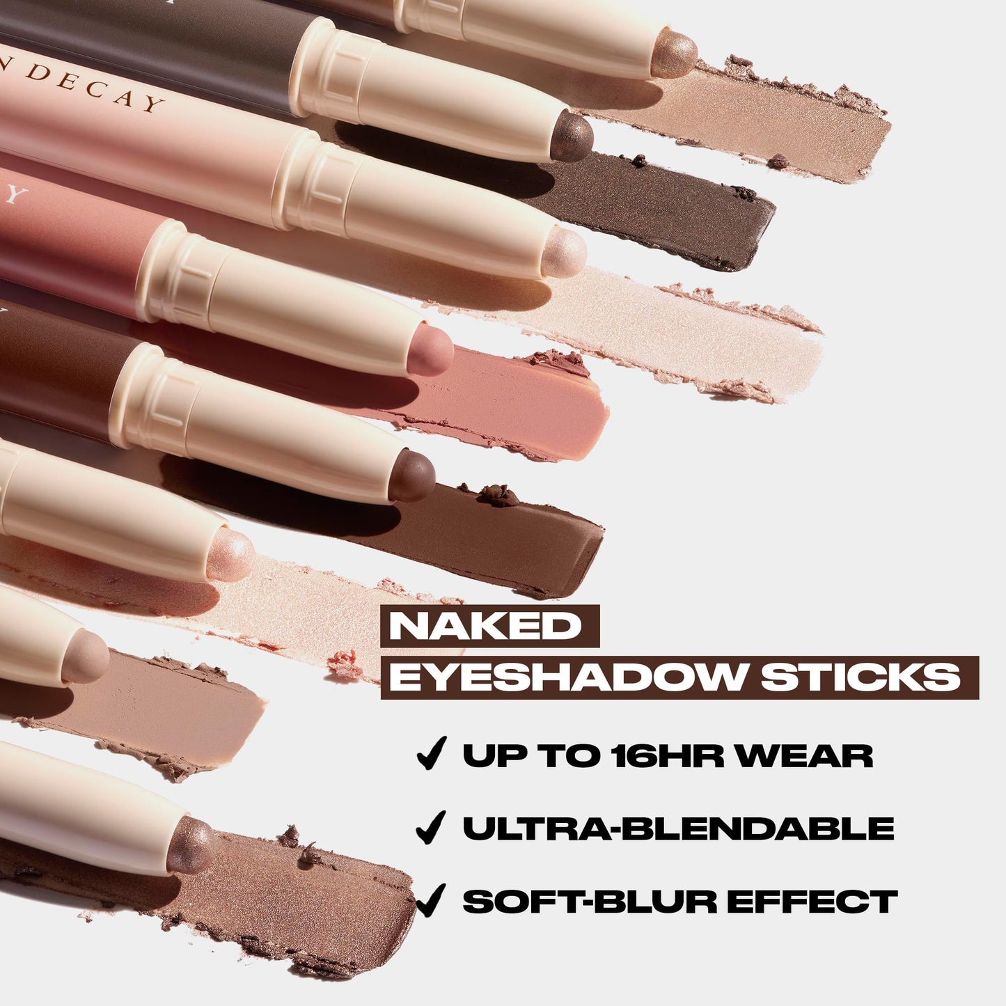 Urban Decay Naked Eyeshadow Stick - Waterproof Cream Eye Shadow Base, Crease-proof, Transfer-proof, 16HR Wear, Soft-Blur Effect - Peach Bum (peachy pink shimmer)