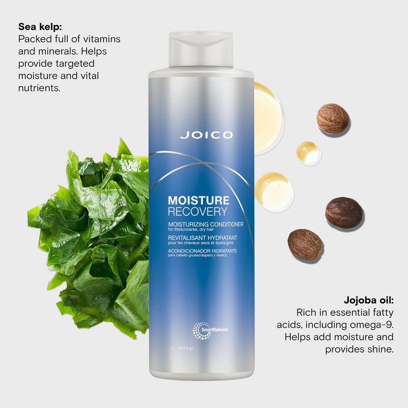 Joico Moisture Recovery Moisturizing Conditioner | For Thick, Coarse, Dry Hair | Restore Moisture, Smoothness, Strength, & Elasticity | Reduce Breakage | With Jojoba Oil & Shea Butter | 33.8 Fl Oz