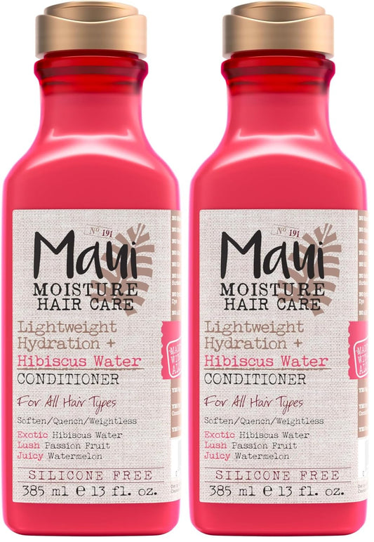 Maui Moisture Lightweight Hydration + Hibiscus Water Conditioner, Nourishing Aloe Vera Conditioner Softens & Quenches Hair, Vegan & Silicone-Free, 13 Fl Oz