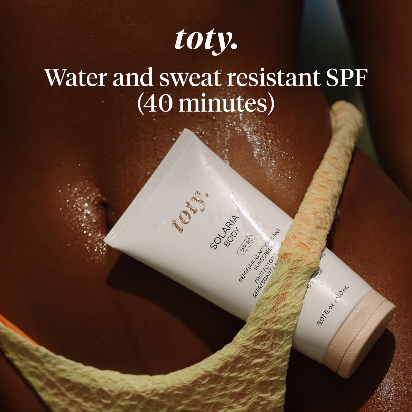 Toty by Sofia Vergara - Solaria Body SPF 50 Refreshing Antioxidant Sunscreen - UVA/UVB Protection - Weightless Body SPF for All Skin Types - Water & Sweat Resistant - 5.07 fl oz