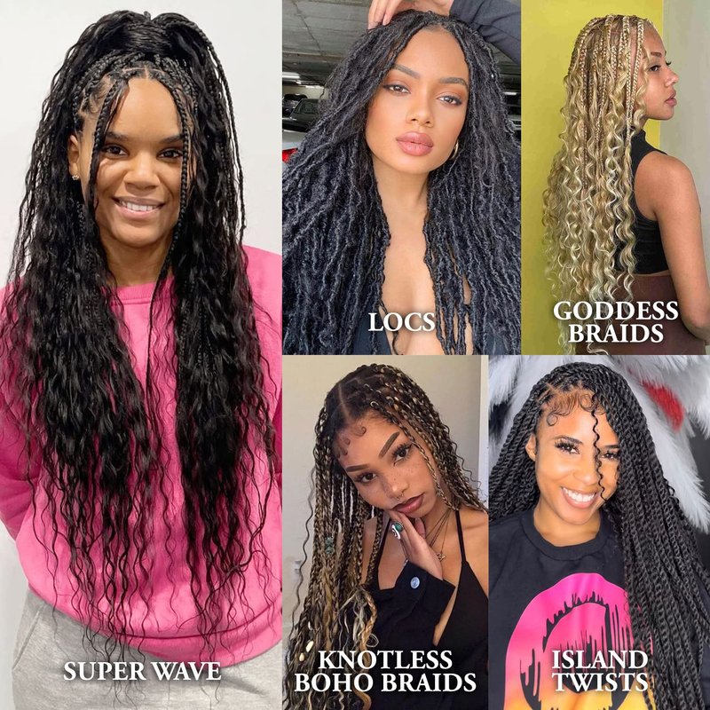 Janet Collection Human Hair Braids Deep Bulk (18"-24") (18 Inch, 1B)