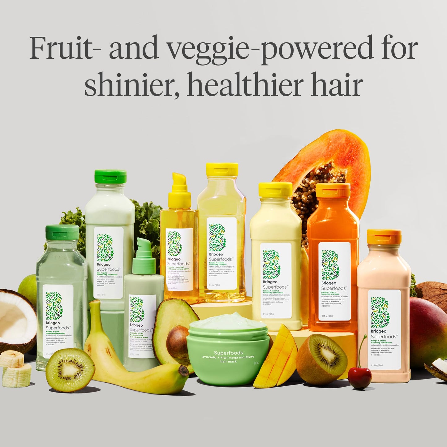 Briogeo Superfoods Avocado + Kiwi Mega Moisture Hair Mask | Protein-Free Deep Conditioning Treatment for Dry Hair| Silicone-Free | Vegan & Cruelty-Free | 8 fl oz