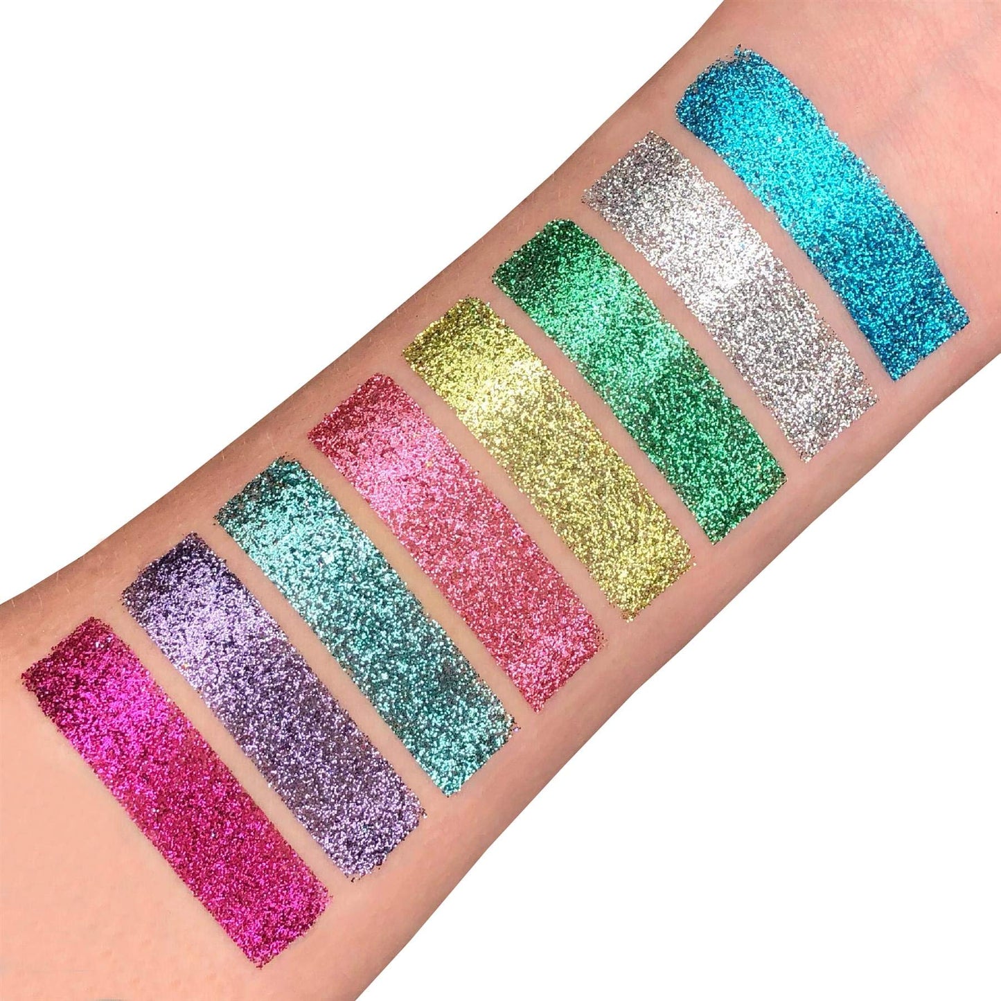 Moon Glitter Biodegradable Eco Glitter Shakers - 100% Cosmetic Bio Glitter for Face, Body, Nails, Hair & Lips - 5g Set of 8 plus Fix Gel