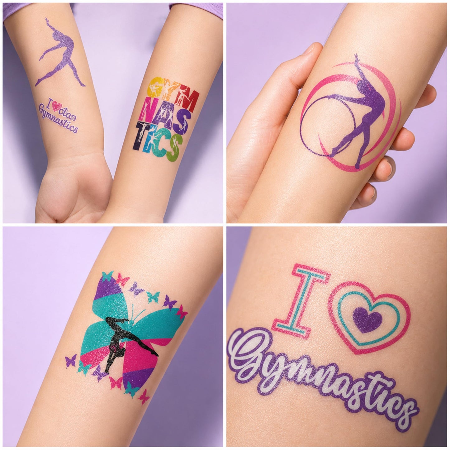 115 PCS Gymnastics Gymnast Gymnastic Temporary Tattoos - Cheerleading