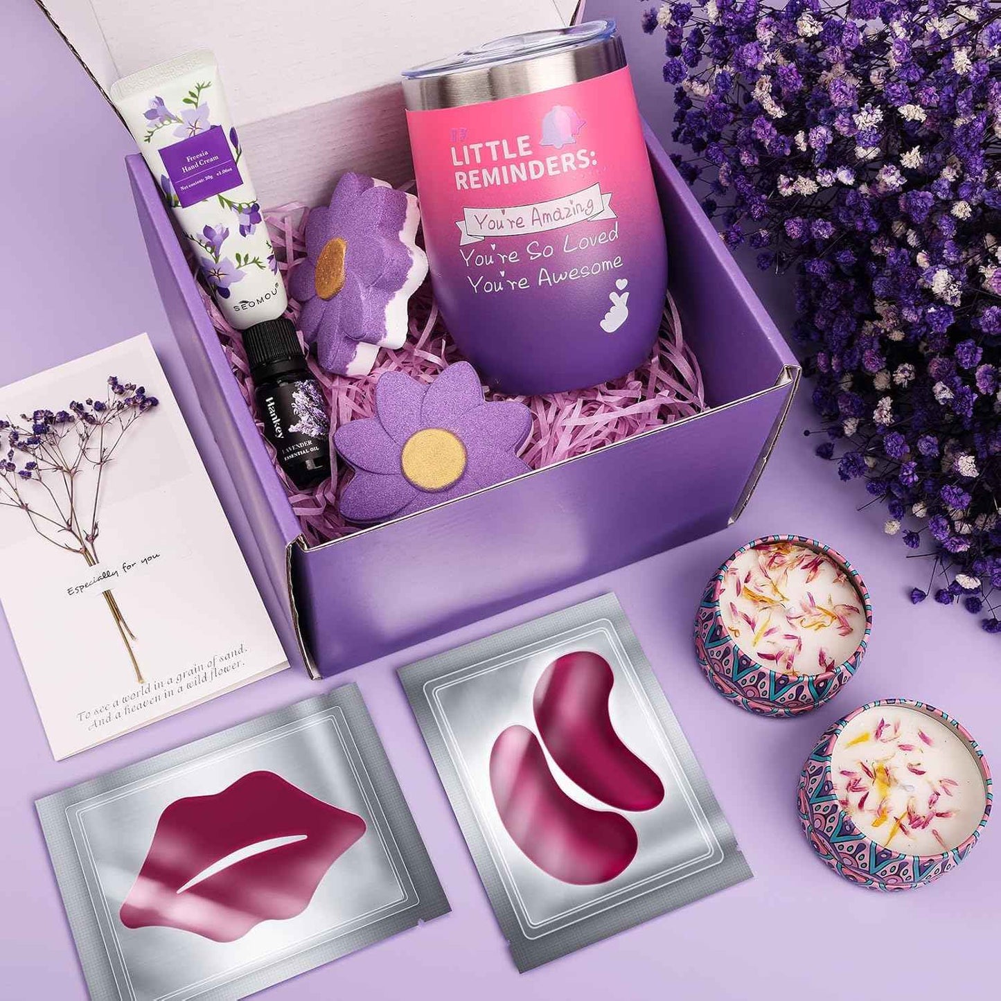 TOPPTIK Birthday Gifts Basket for Women, Relaxtion Spa Set, Self Care Kit for Women, Gifts Boxes for Her, Mother, Wife, Friend, Sister, Girlfriend