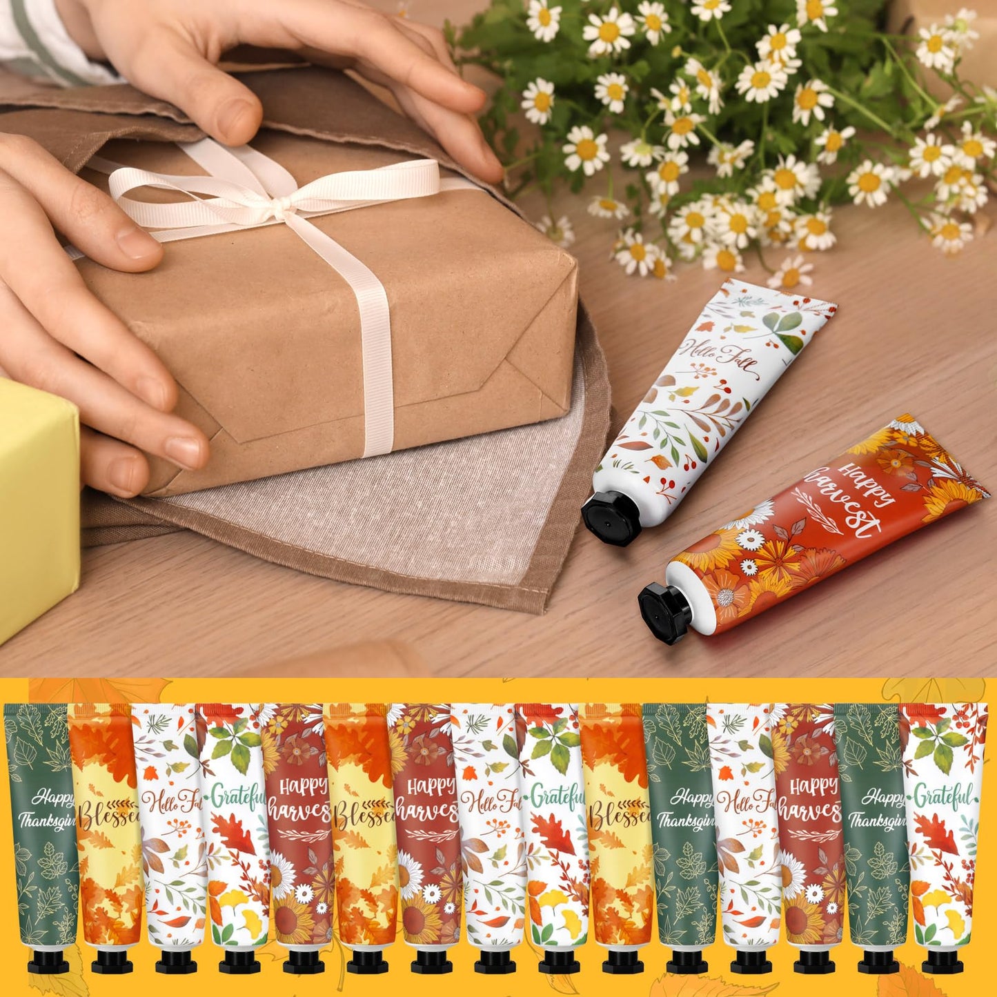 Heigble 60 Pcs Thanksgiving Fall Hand Lotion Gifts Bulk for Women Maple Leaves Hand Cream 30ml Natural Botanical Fragrance Mini Lotion for Chapped Hands Travel Thanksgiving Autumn Party Supplies