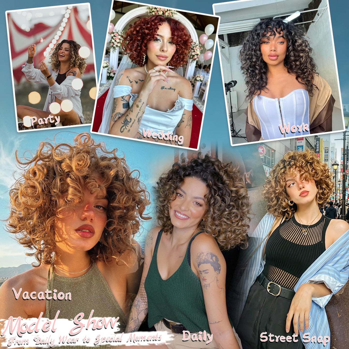Aoisvk Pre looped GoGo Curl Crochet Hair 12 Inch 8pcs Curly Crochet Hair for Women Pre twisted Boho Box Braids with Curly Ends Water Wave Synthetic Hair Extensions Ombre Dark Brown to Brown 1B/4/30