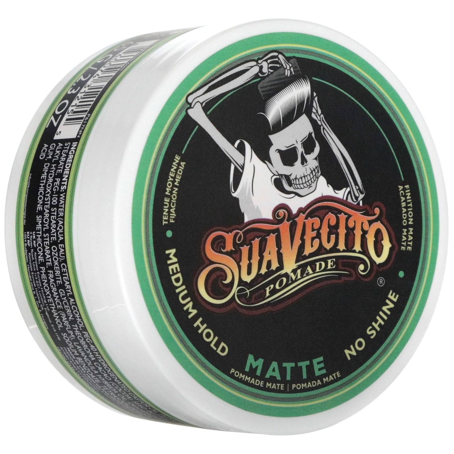 Suavecito Pomade Matte (No Shine) Formula 2.3 oz, 1 Pack - Medium Hold Hair Pomade For Men - Matte Hair Paste For Natural Texture Hairstyles