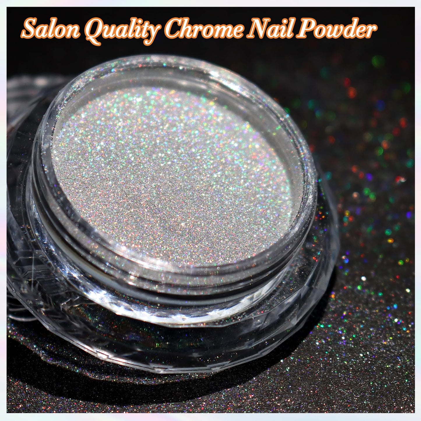 FNNZ Holographic Nail Powder, Chrome Nail Powder for Nail Art Decoration
