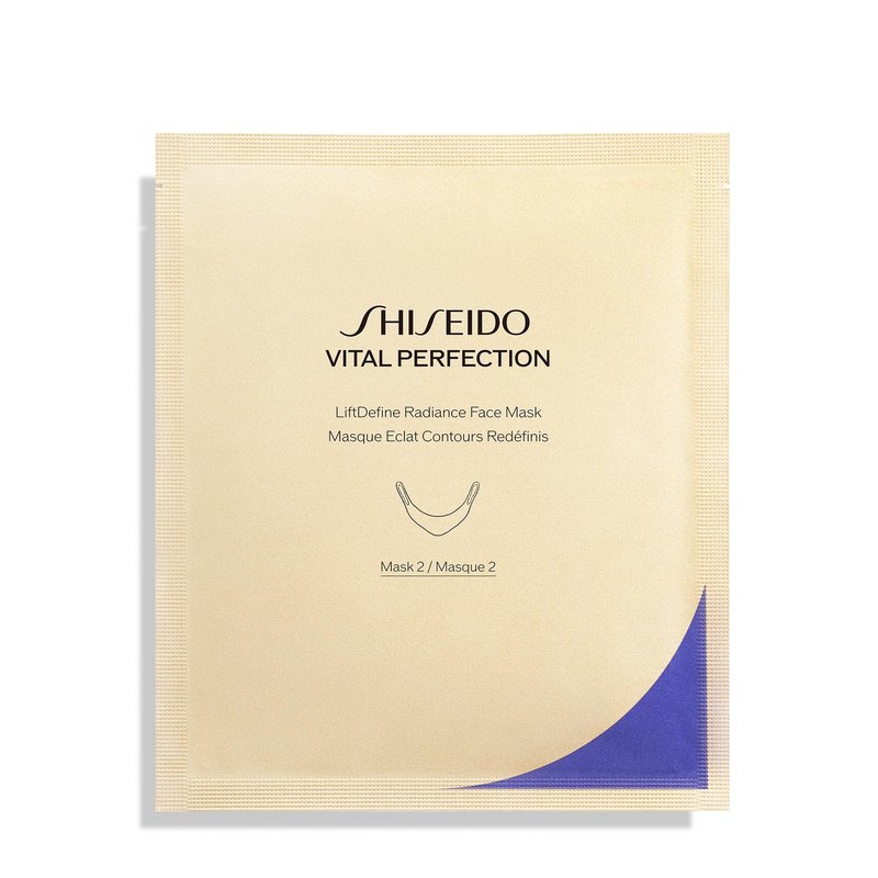 Shiseido Vital Perfection LiftDefine Radiance Face Mask - Instantly Effective Two-Piece Face & Neck Sheet Mask for Lifting & Firming. Includes Six Complete Sets.
