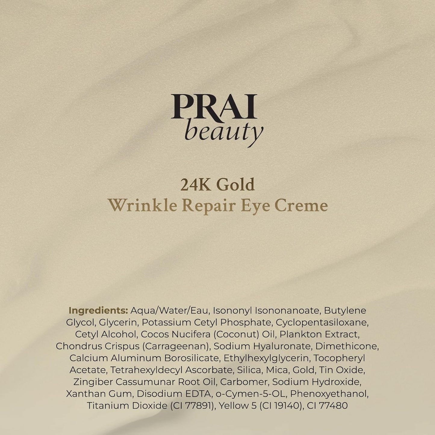 PRAI Beauty 24K Gold Eye Cream - Anti-Aging Wrinkle Repair with Hyaluronic Acid | 0.5 Oz