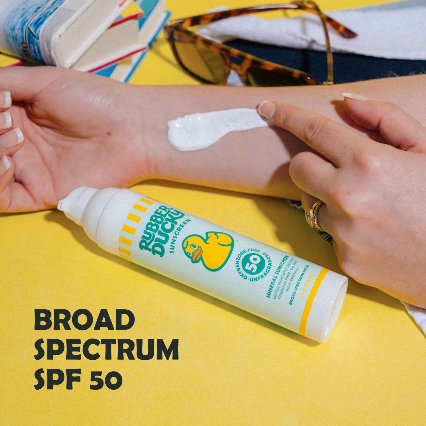 Rubber Ducky - Mineral Sunscreen for Kids - Water Resistant, Vegan, and SPF 50 Sunscreen with Vitamin E for Face and Body - Broad Spectrum, Reef Friendly (Moisturizing Sunblock) - 3.4 Oz