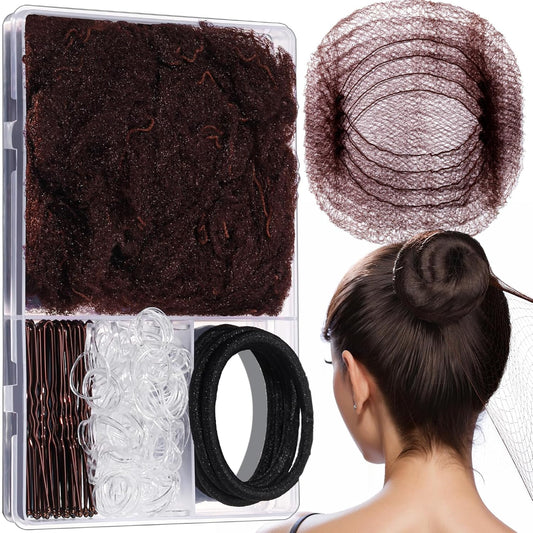 YGDZ Dance Hair Accessories Kit - Invisible Hair Net & Pins for Ballet Buns, Brown