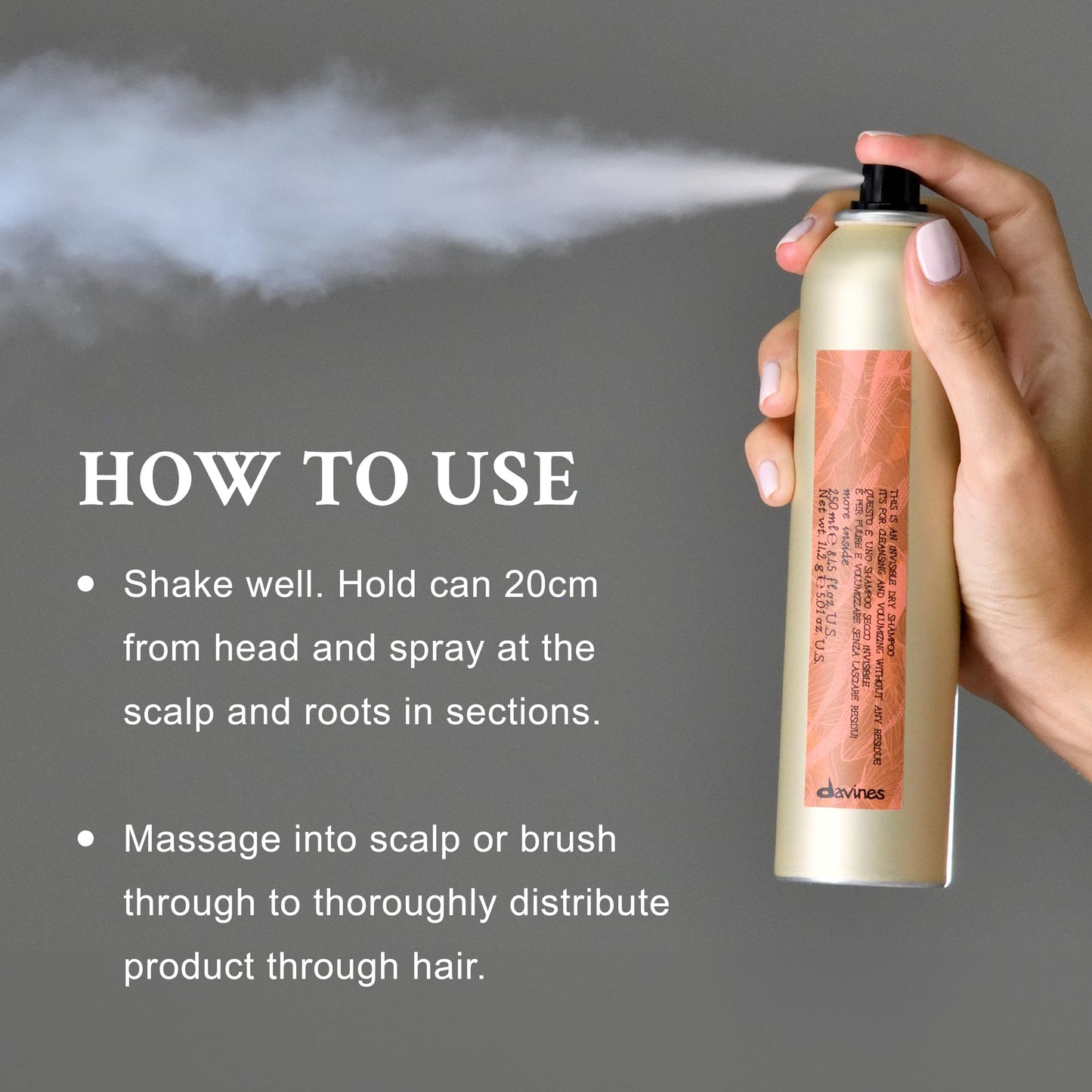 Davines This Is An Invisible Dry Shampoo, No Hold Refreshes & Cleans - Absorbs Oil & Extends Blowouts - No White Residue or Build-Up, 6.03 Fl Oz