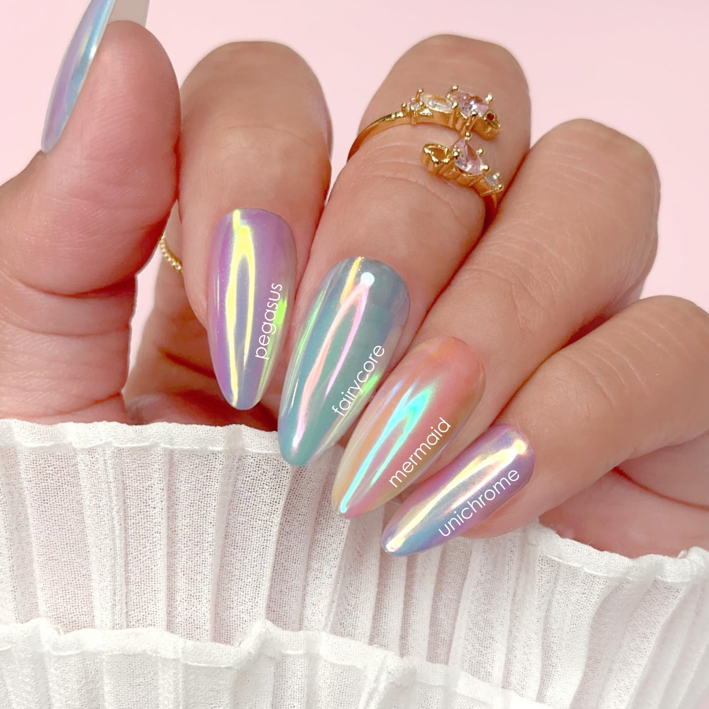 Daily Charme Aurora Unicorn Mermaid Nail Chrome Powder (Aurora) 1g, Pearlescent Nail Art Decoration, Home DIY/Nail Salon Manicure