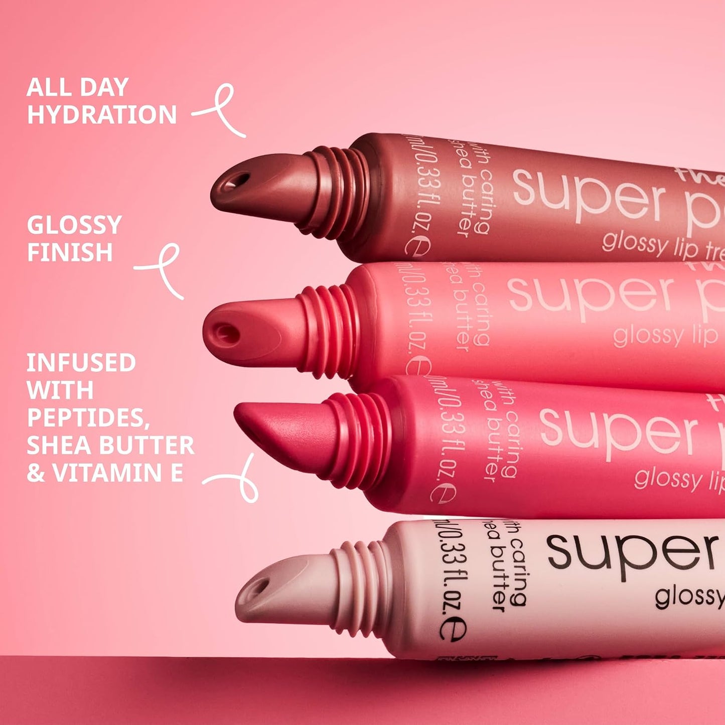 Essence Super Peptide Glossy Lip Treatment - Hydrating, Nourishing & Non-Sticky | Vegan, Gluten-Free (03 Toffeetastic!)