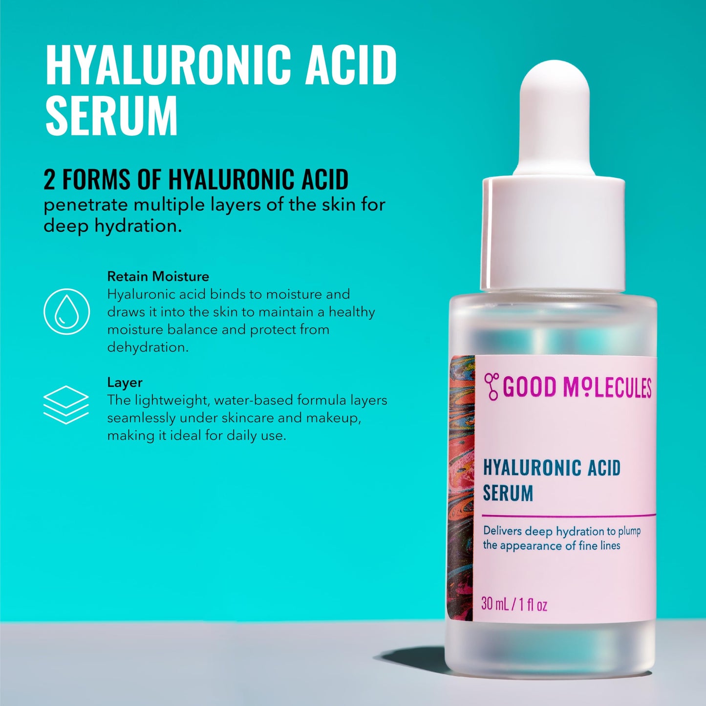 Good Molecules Daily Skincare Routine Set with Hydrating Cleanser, Niacinamide Toner, Hyaluronic Acid Serum, Moisturizer, Eye Gel, 5 Pieces