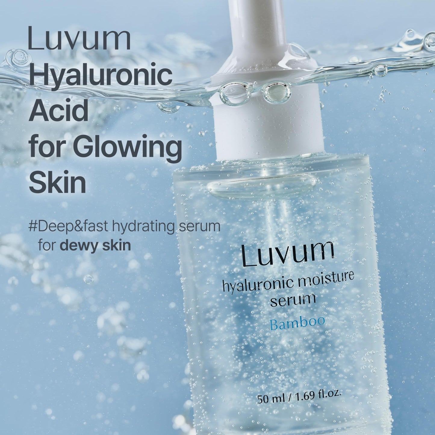 Luvum Bamboo Hyaluronic Moisture Serum, Ceramide, Hyaluronic Acid, 1.69 fl. oz