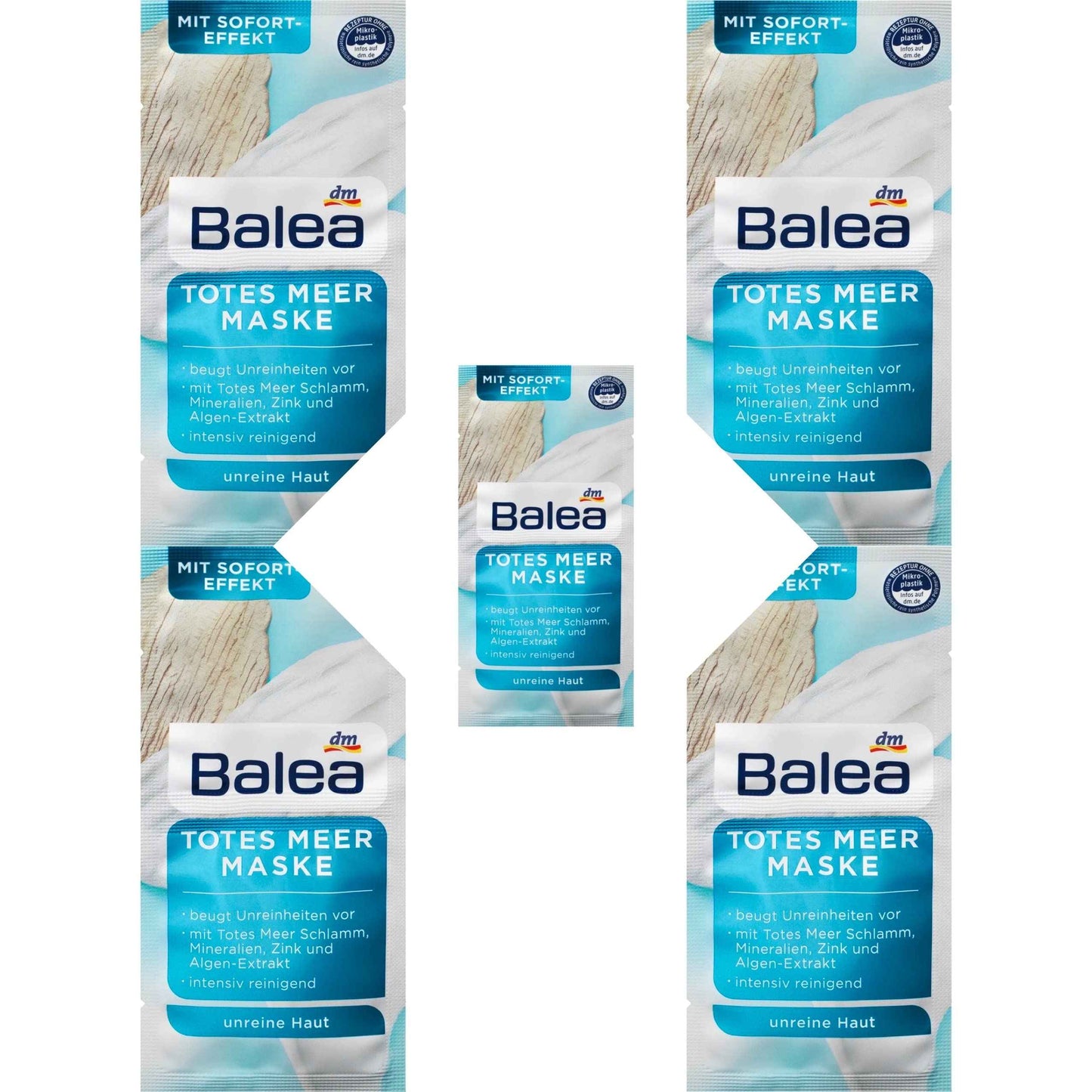 Balea Dead Sea Mask - 5 Packs of 2 x 8ml each (for 10 Applications)