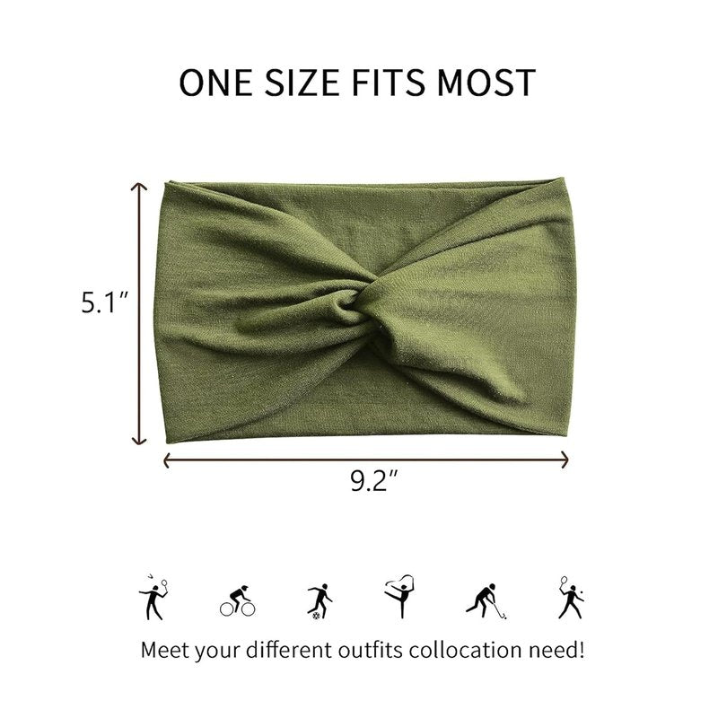 Wide African Hair Wrap Headbands - 10 PCS Turban Style for Women | Extra Stretch & Non-Slip Design