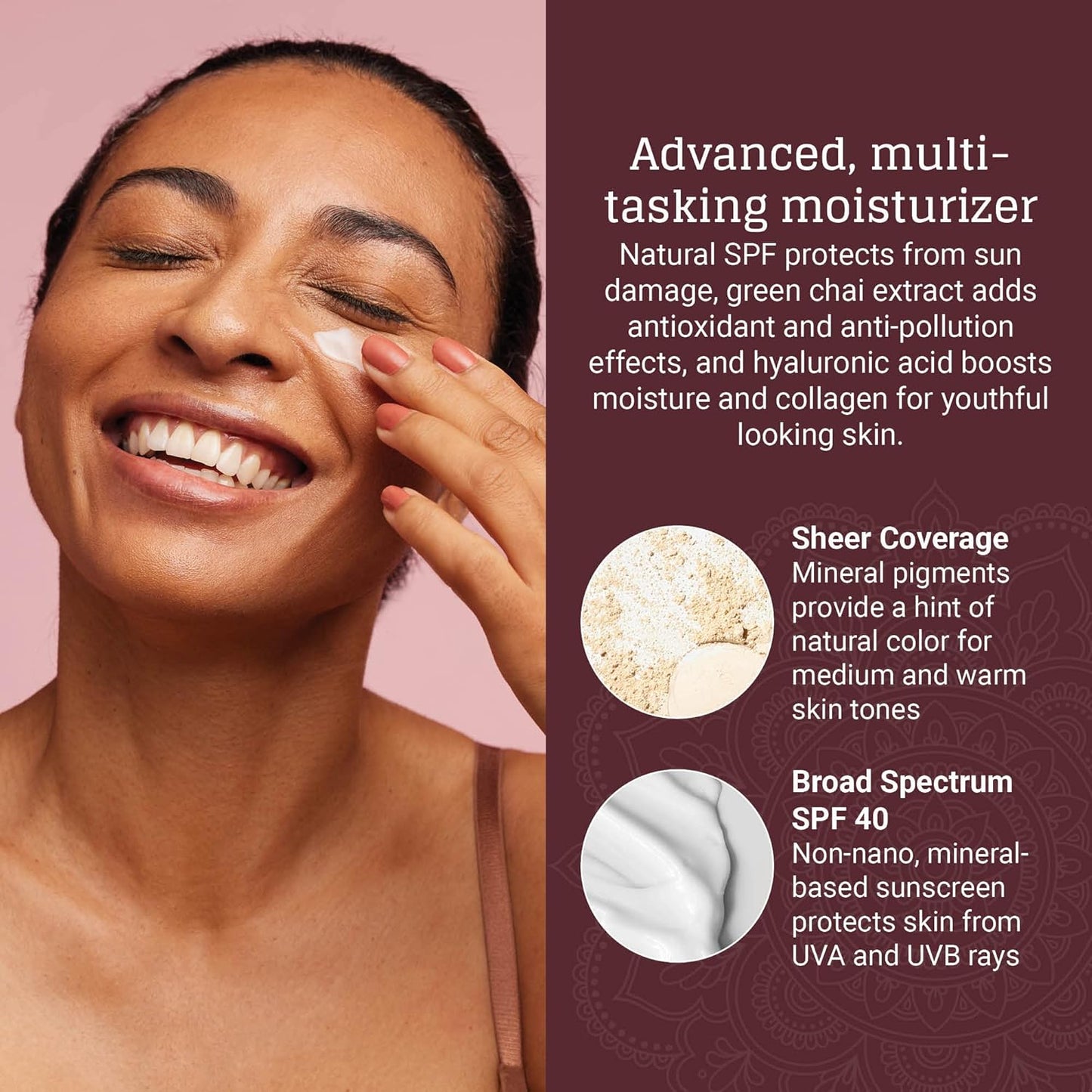 AVYA Sheer Tinted Moisturizer SPF 40 with Hyaluronic Acid - Ayurvedic Skincare for Balanced, Brighter Skin | Medium Shade #2 (1.7oz/50ml)
