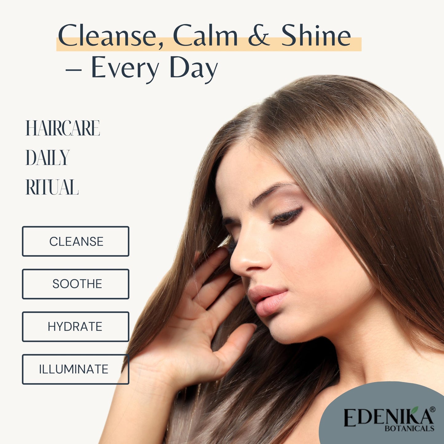 Edenika Botanicals Chamomile Shampoo with Cocoa Butter, Aloe Vera & Papaya, 16 fl oz, Calming & Hydrating Formula, Vegan, Sulfate-Free, Paraben-Free, for All Hair Types