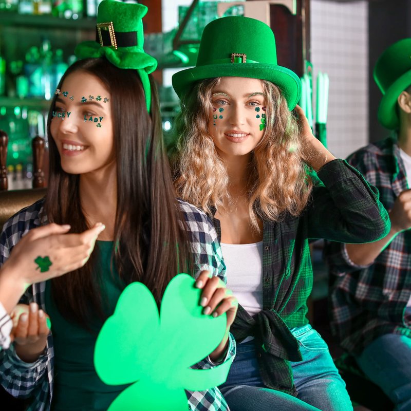 Saint Patricks Day Sets Face Jewels Face Gems Stick On Glitter Face Rhinestones for Makeup with over 130 Face Stickers Jewels Temporary Tattoos Kit for Rave Party Henna Green