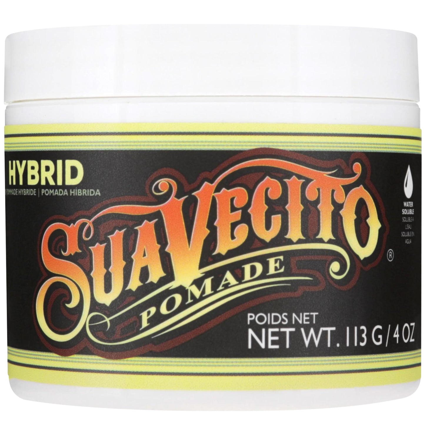 Suavecito Hybrid Pomade For Men - Medium Hold - High Shine - Oil & Water Based Formula - Easy To Wash Out - 4 oz