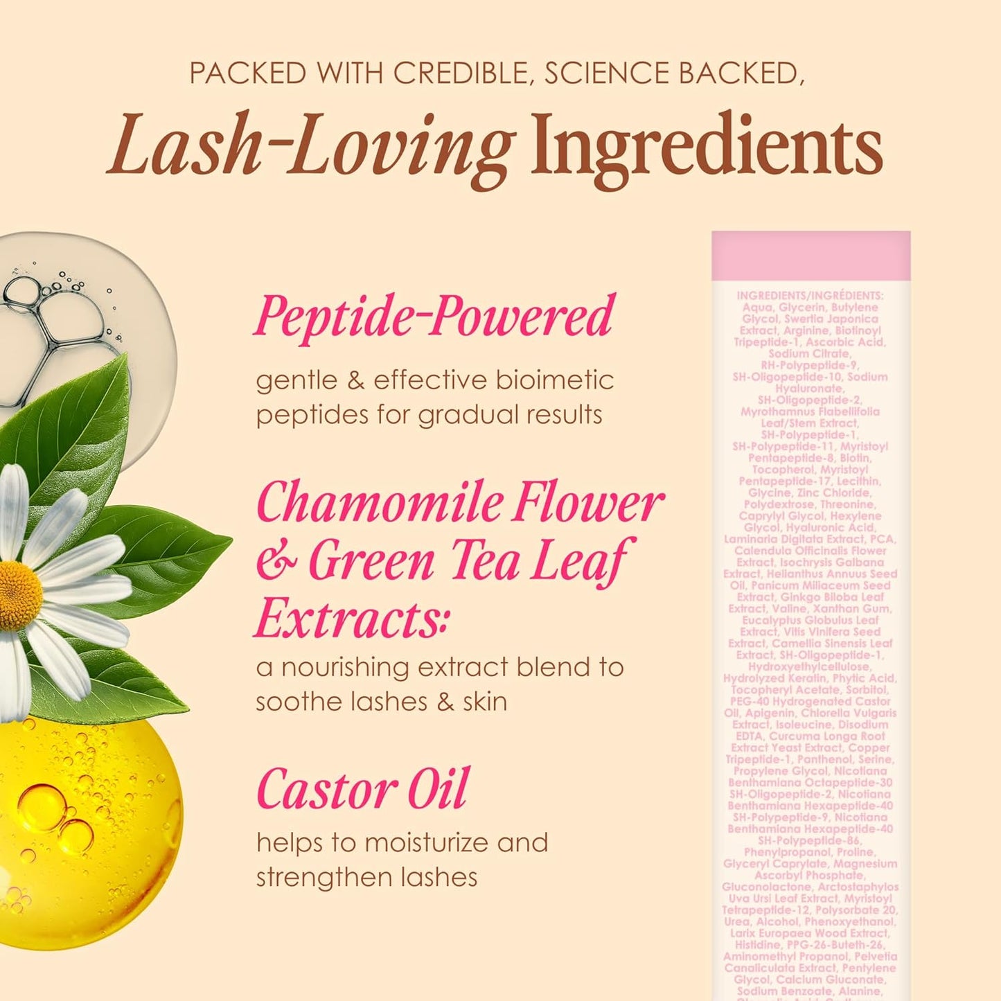 Grande Cosmetics GrandeLASH Sensitive Lash Serum - Prostaglandin-Free, Peptide-Infused Formula for Fuller, Longer Natural Eyelashes | Nourishing Botanicals, Cruelty-Free